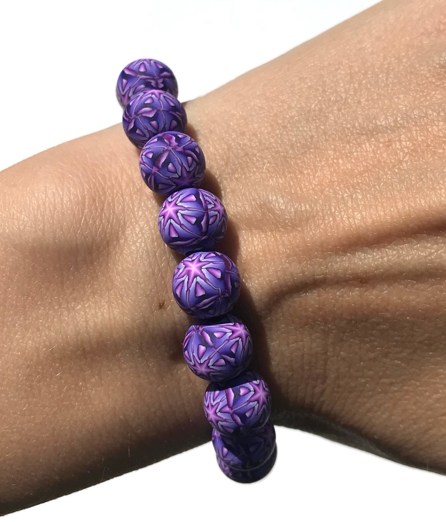 Polymer clay bead bracelet